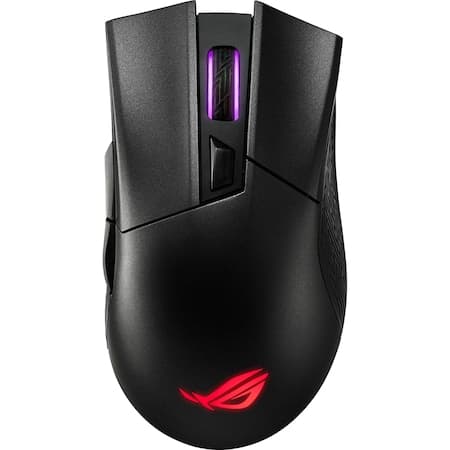 Безжична-мишка-Gaming-ASUS-ROG-Gladius-II-Wireless,-RGB,-Switch-Omron,-16000-dpi,-6-бутона,-Двойна-безжична-свързаност-(2.4GHz/Bluetooth),-Aura-Sync-осветление,-Черен-front-view