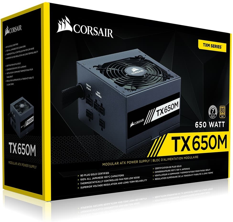 Захранване-Corsair-TX650M-front-view
