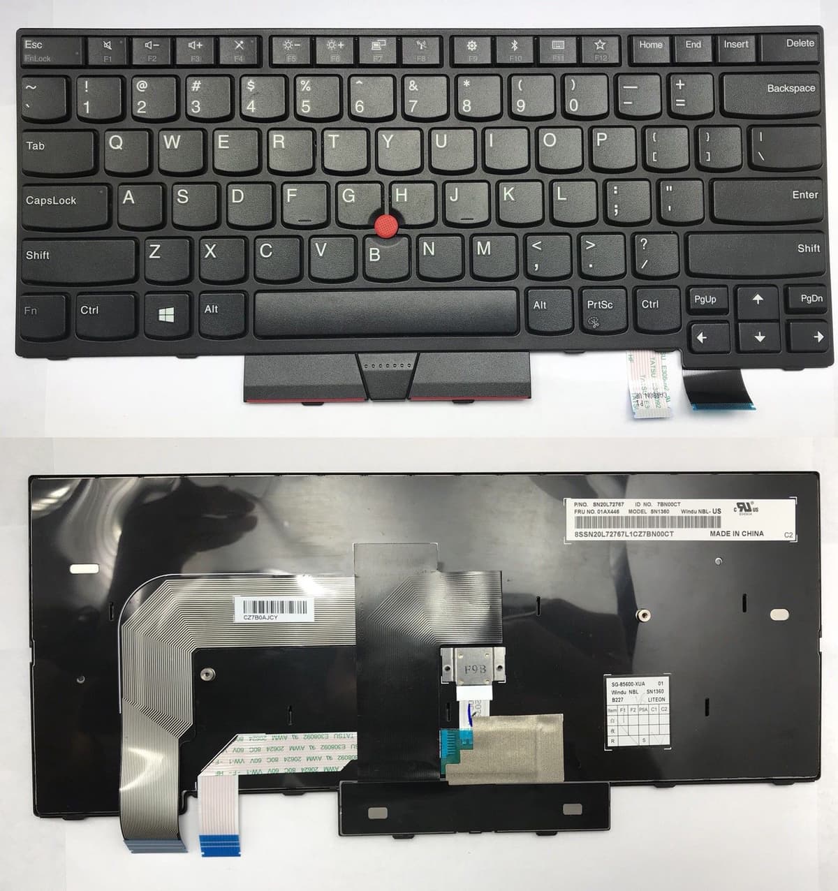 Употребявана-клавиатура-за-лаптоп-Lenovo:-T470-T480-A475-A485--front-view