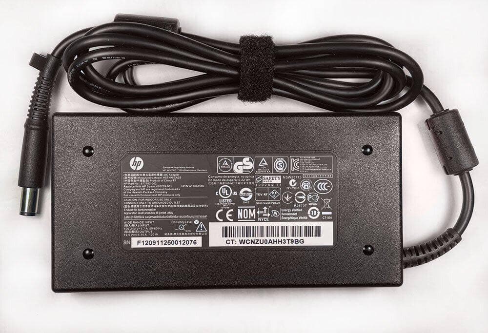 Употребявано-оригинално-заряднo-за-HP-120W---букса-7.4x5.0-front-view
