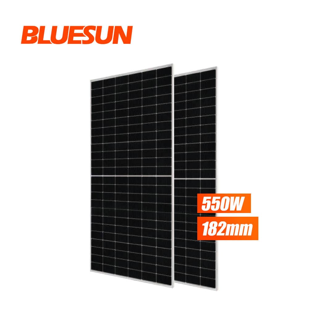 Bluesun-550W-соларен-панел,-клас-А,-PERC-технология--side-view