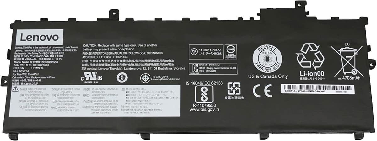 Реновирана-оригинална-батерия-за-лаптоп:-Lenovo-ThinkPad-X1-CARBON-5TH-GEN-,-6TH-GEN-front-view